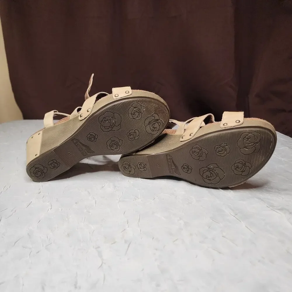 Dansko Womens Frida Wedge Platform Sandals Size 10.5-11 US 41 Heel Ankle Strap - Picture 5 of 9